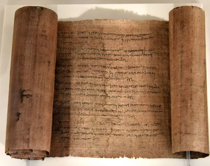 Papyrus scroll used back in the day for religious texts